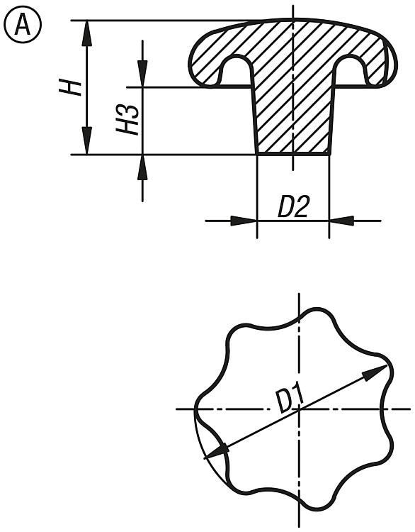 Bouton Toile Din En Fonte Grise Norelem