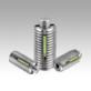 Spring plungers with hex socket and flat thrust pin, stainless steel, with thread lock