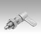 Cam-action indexing plungers, stainless steel with internal guide, Form B, without grip cap, with nut