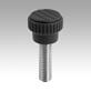 Knurled knobs, plastic, metal detectable with external thread