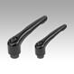 Clamping levers with internal thread, satin finish, inch