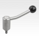 Tension levers in stainless steel with external thread, 20 degrees, inch