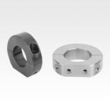 Two-piece shaft collars, steel or stainless steel 
with support face