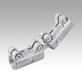 Tube clamps straight, aluminium with double ball joint