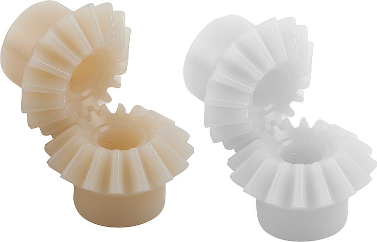 Bevel gears, plastic, ratio 1:1 injection-moulded, straight teeth