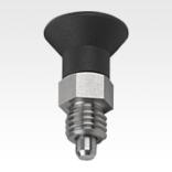 Indexing plungers ECO, steel or stainless steel, short version with plastic mushroom grip