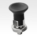 Indexing plungers ECO, steel or stainless steel, short version with plastic mushroom grip, locking slot and locknut