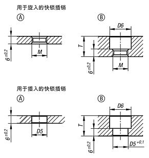 带螺纹的不锈钢快锁插销