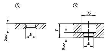 Ball lock pins, steel or stainless steel, without head, with thread