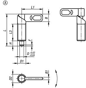 Cam-action indexing plungers, Form A, without grip cap or nut