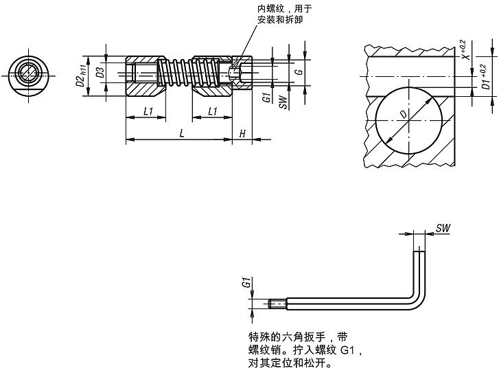 夹紧杆