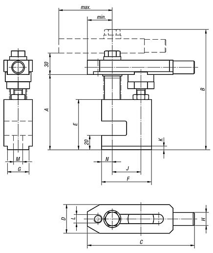 Clamping units, with pin-end clamp strap