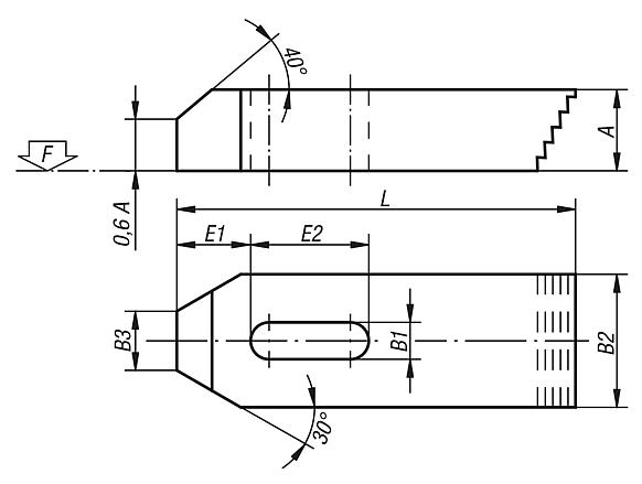 Clamp straps stepped-heel, steel or aluminium