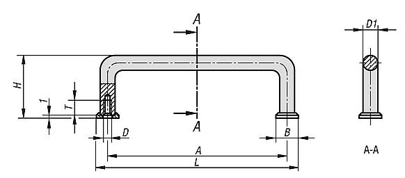 Pull handles, round steel, high-gloss chromed