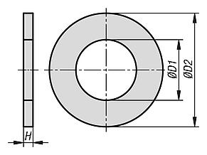 DIN 433 washer, steel or stainless steel