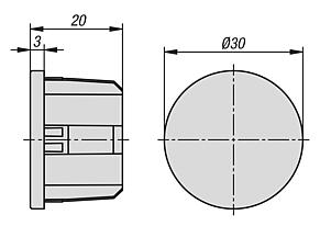 用于 Ø30 I 型型材管的盖帽