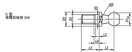 C 型球头接头球销 DIN 71803