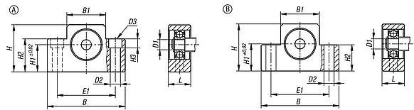 Floating bearing units block version