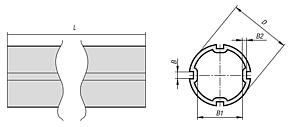 Round aluminium tubes with slots