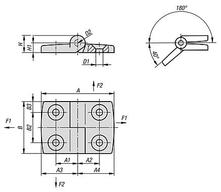 Hinges, stainless steel lift-off, left