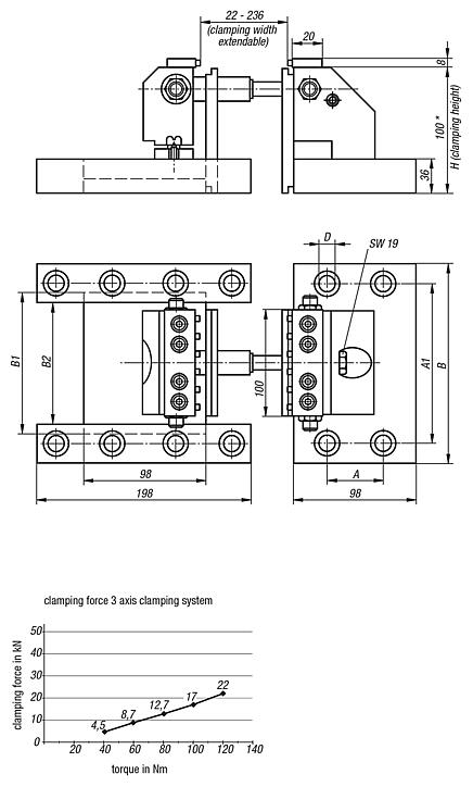 3 Axis clamping system for grid plates