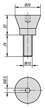 Tension cone for internal clamping collet