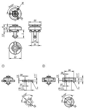 Quarter-turn clamp locks flat