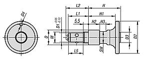 Ball lock pin, steel with thread