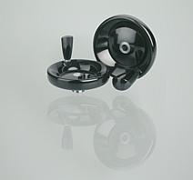 Disc handwheels with revolving grip